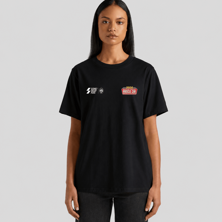 2026 Muscle Car Masters Magenta 95 T-Shirt Women’s T-Shirt - Sydney Motorsport Park Events and Online Shop